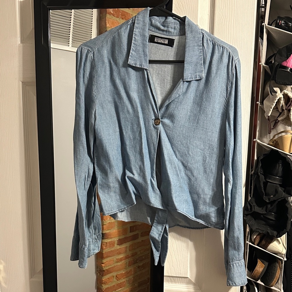 Reformation tie up shirt